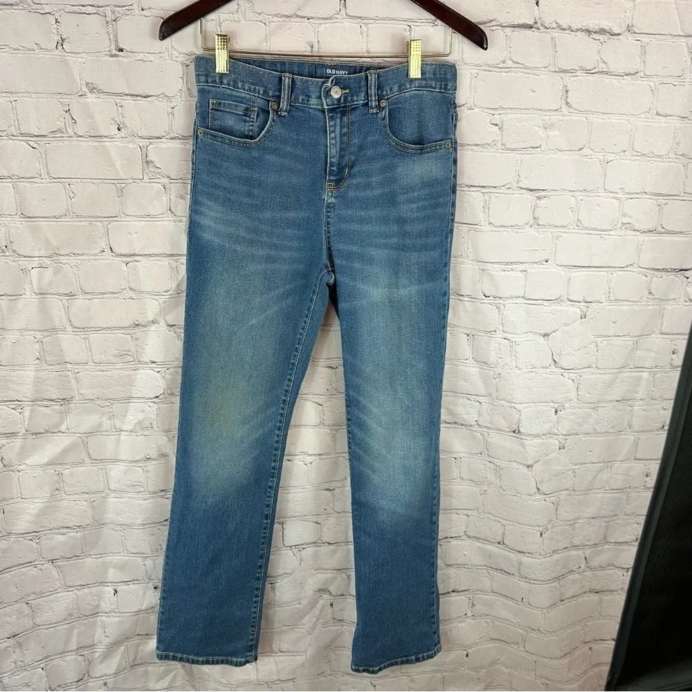 Old Navy denim flex Straight medium wash Jeans boys 16R adjustable waist
